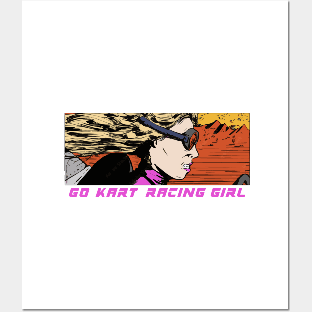 go kart racing girl Wall Art by senpaistore101